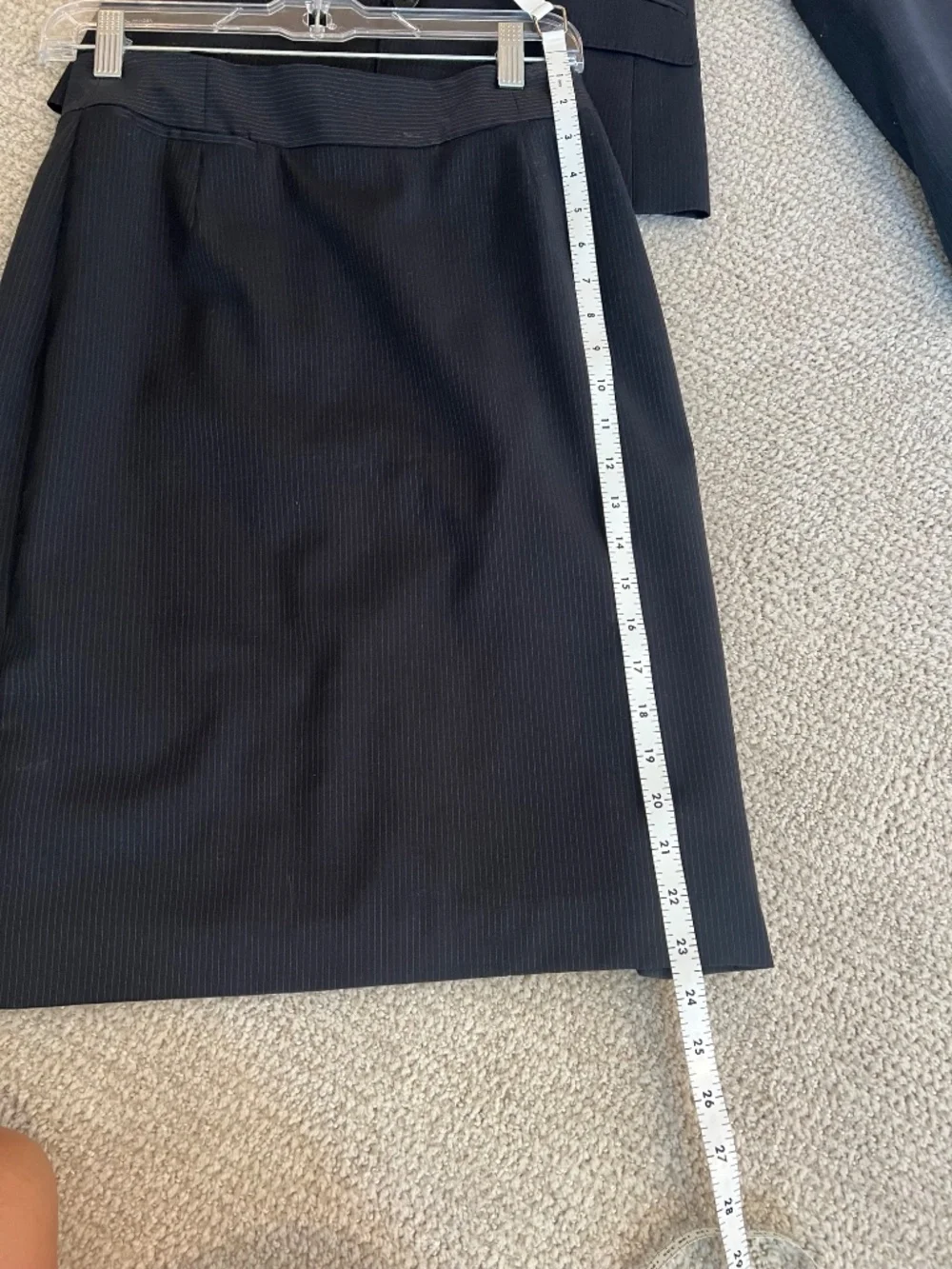 J.Crew Navy Pinstripe Wool Blend Skirt Suit Set Blazer & Pencil Skirt